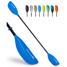 Abahub Adjustable Kayak Paddle 230-250 cm/90.5-98.4 Inches Floating Kayaking Oars Boating Oars Canoeing Oars Blue