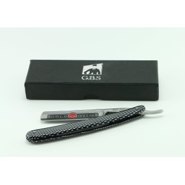 GBS Carbon Steel 5/8" Straight Razor with Imitation Carbon Fiber Checkered Pattern Scales