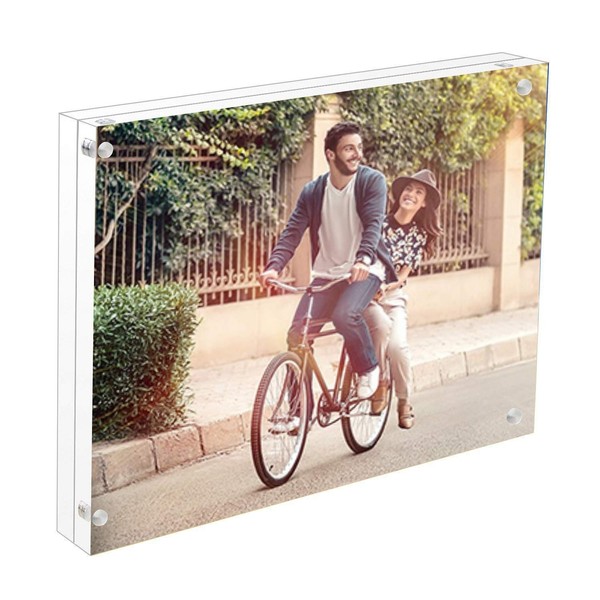 Cq acrylic Acrylic Photo Frames,8x10'' Double Sided Picture Frame, Desktop