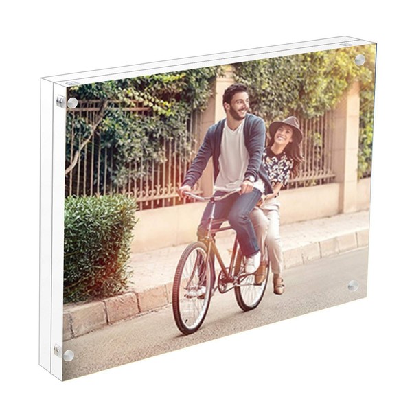 Cq acrylic Acrylic Photo Frames,8x10'' Double Sided Picture Frame, Desktop Frameless Postcard Display