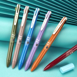 Writech Multicolor Gel Pens 0.5, 2 In 1 Colored Pens Fine Point,Black & Vintage Color,Assorted Ink,8-Count