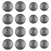 Teaaha 16 PCS Metal Blazer Button Set, 2 Sizes Antique