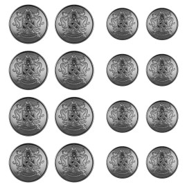 Teaaha 16 PCS Metal Blazer Button Set, 2 Sizes Antique Silver Buttons for Jeans, Jac...