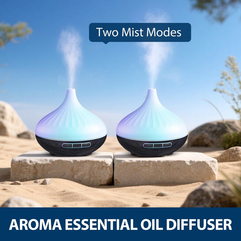 Aromatherapy Diffuser & 12 Essential Oils Set, 500 ML Ultrasonic