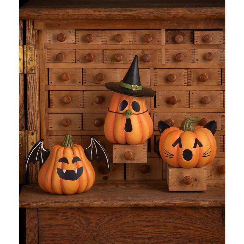 Bethany Lowe Designs Pumpkin Witch Luminary 6.25" TF4247