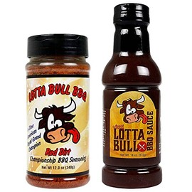 Lotta Bull 2 Pack Red Dirt Championship BBQ Rub 12 Oz & Original BBQ Sauce 18 Oz