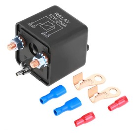 TOPINCN 12V 200A Car Starter Relay Normal Open Relays Car Truck Motor Starter Relay with 2 Terminals