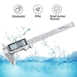Digital Vernier Caliper 0–150 mm/0–6 Inches, IP54 Waterproof