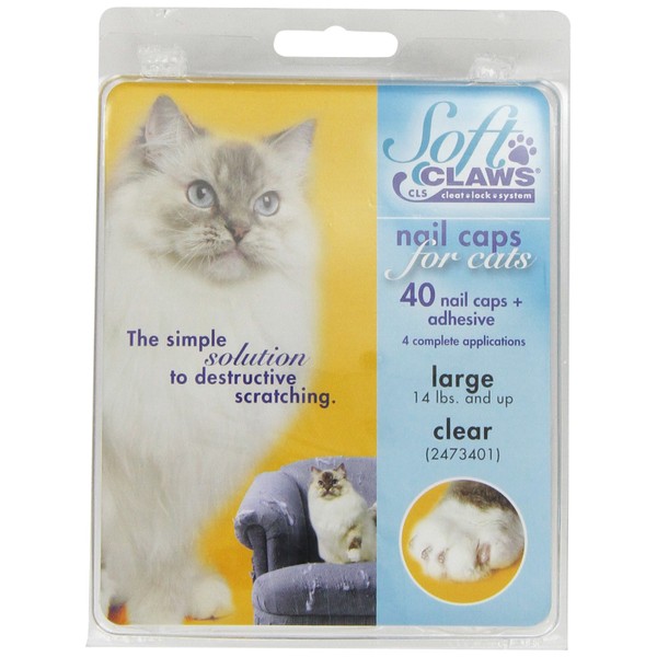 Soft Claws Cat Nail Caps Take-Home Kit, Large, Clear
