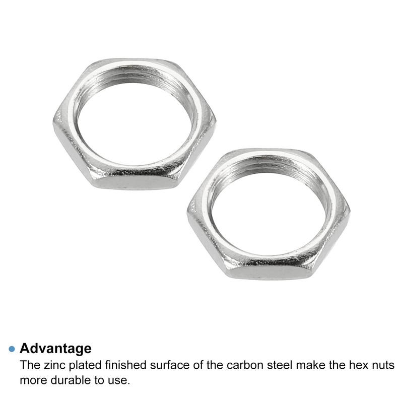 PATIKIL M10 x 0.75 Steel Hex Nuts 30pcs Metric Thread