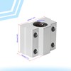Aopin SCS6UU Linear Ball Bearing Aluminum Slide Block, ID 6mm
