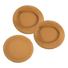 PATIKIL 9.5" Round Bar Stool Cover, 3 Pack Elastic Bar Stool Cover Washable Seat Cover for Diameter 11"-16" Chair, Earthy Gold