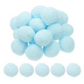 PATIKIL 2inch Pom Poms for Crafts, 20pcs Large Pompoms for Crafts Puff Balls Bulk High Elasticity Fuzzy Balls for Hats Christmas Art DIY, Light Blue