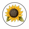Homemade 48 SUNFLOWER #2 ENVELOPE SEALS LABELS STICKERS 1.2" ROUND