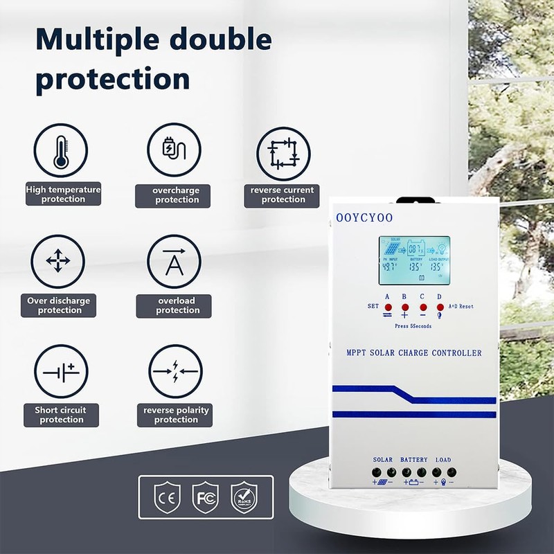 IPO 60A MPPT Solar Charge Controller, 12V/24V/36V/48V Auto Identification, Max