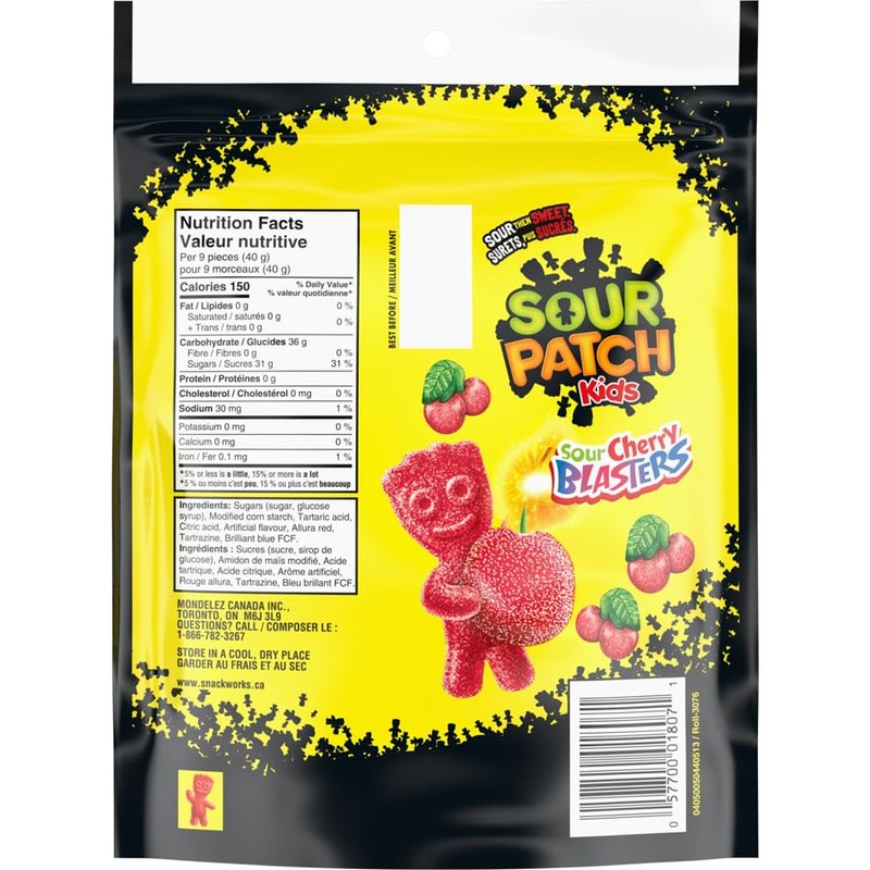 Maynards Sour Cherry Blasters Candy, 355 Gram/12.52 ounces {Imported from