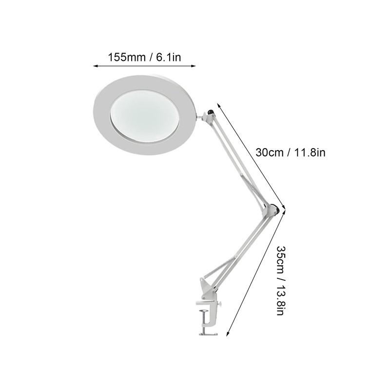 10X Magnifying Glass with LED Light Flexible Arm Brightness Adjustable