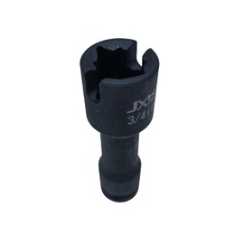 1/2-Inch Drive Multi-Purpose Lineman Deep Socket, Fits 3/4" Hex and 4-Point Square Nuts, with 5/16" Slot for Eye Bolts, J-hooks, and Grounding Clamps, Made from Heat-Treated CrMo Alloy Steel