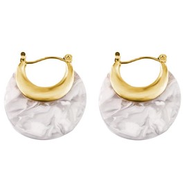 Acrylic Hoop Earrings for Women Bohemia Resin Earrings Geometric Statement Earring Minimalism Jewelry Gift for Women (B)