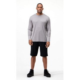 DEVOPS 2 Pack Men's Sun Protection Shirts UV SPF UPF 50+ Long Sleeve Rash Guard Fishing Running Quick Dry Lightweight (X-Large, Grapite)