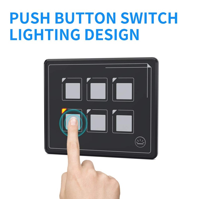 6 Gang Switch Panel 12-24V Car Universal 6P LED Touch