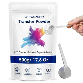 FugaCity DTF Powder Sublimation White Digital Transfer- 17.6 OZ/ 500g Hot Melt Adhesive DTF PreTreat Transfer Powder, Suitable for All DTF DTG Printers