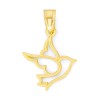 Golden Fire Jewelry Solid Gold Dove Pendant in 10 or
