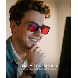 ANYLUV Blue Light Glasses for Men, Computer Gaming Glasses, Stylish Anti Eyestrain Blue Light Blocking Glasses Men