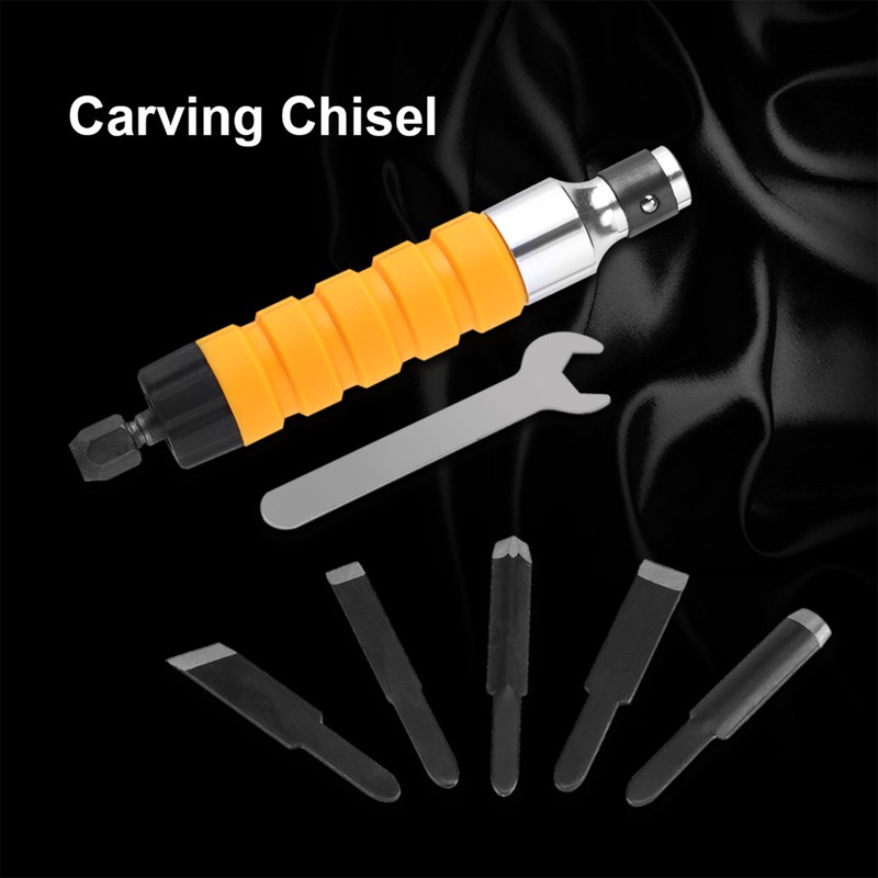 Electric Woodworking Carving Chisel Engraving Knife Tool with 5 Blades