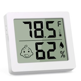 Room Thermometer Indoor Hygrometer, Hygrometer Indoor Humidity Thermometer with Maximum and Minimum Records, Humidity Gauge for Home, Humidity Meter for Room, Basement, Reptile Terrarium（White）
