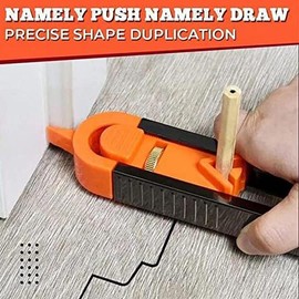 새로운 프로파일 스크라이빙 눈금자 윤곽 조절 가능 정밀 목공 측정 [Black] New Profile Scribing Ruler Contour Adjustable Precision Woodworking Measurement [Black]