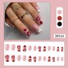 24 Pcs Valentines Press on Nails Medium Square Fake Nails