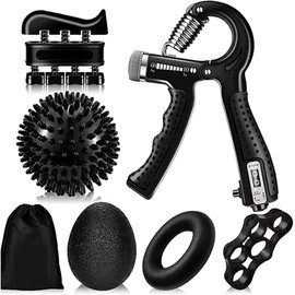 Ejercitador de Mano 6 en 1, Fortalecedor de Agarre, Hand Grip Ejercicio Fortalece dedos palma antebrazo, con resistencia ajustable para gimnasio rehabilitación uso diario, Entrenamiento Antebrazo
