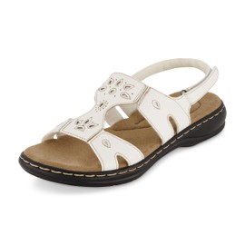 CUSHIONAIRE Women's Briar comfort sandal +Comfort Foam, White 11