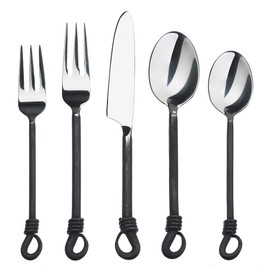 Gourmet Settings Twist and Shout 20-Piece Stainless Steel Flatware Set, Service for 4