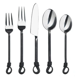Gourmet Settings Twist and Shout 20-Piece Stainless Steel Flatware Set, Service for 4