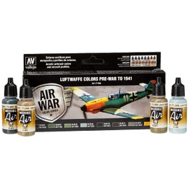 Vallejo Model Air Set - Luftwaffe Pre-War to 1941, 17 ml (Pack of 8)