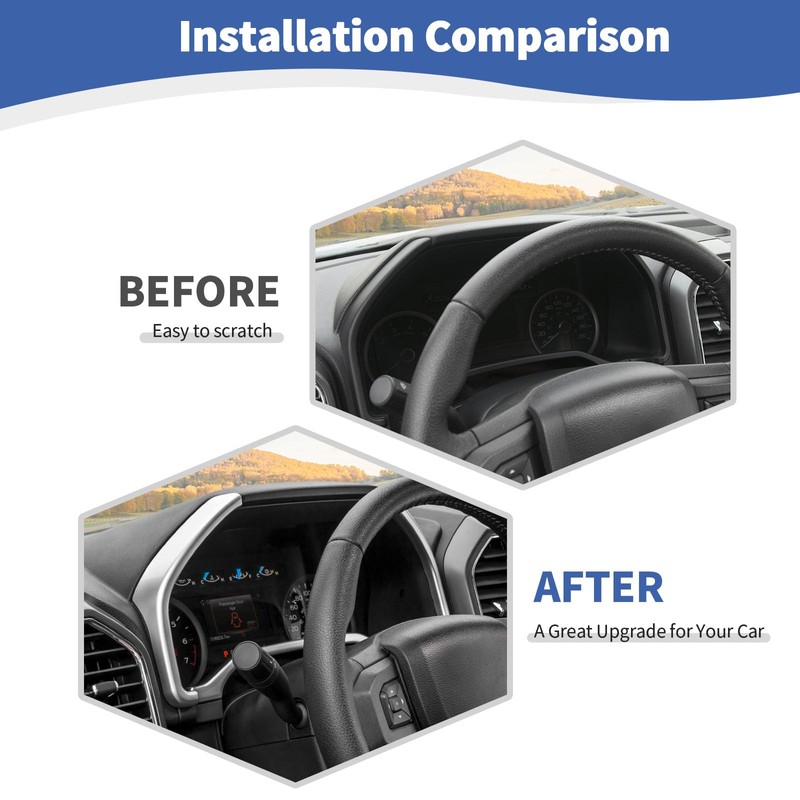 RT-TCZ for F150 Dashboard Instrument Panel Gauges Trim Cover Silver