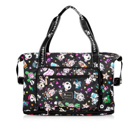 Tokidoki Duffle Bag for Travel, Carry on Weekender Bags for Women Large Capacity Tote Bag, Sports Gym Bag, Black, Large