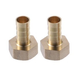 X AUTOHAUX 2 Pcs 12mm Outer Diameter Barbed to 1/2" BSP Hose Barb Tail Female Thread Adapter Brass Hose Socket Compression Fittings