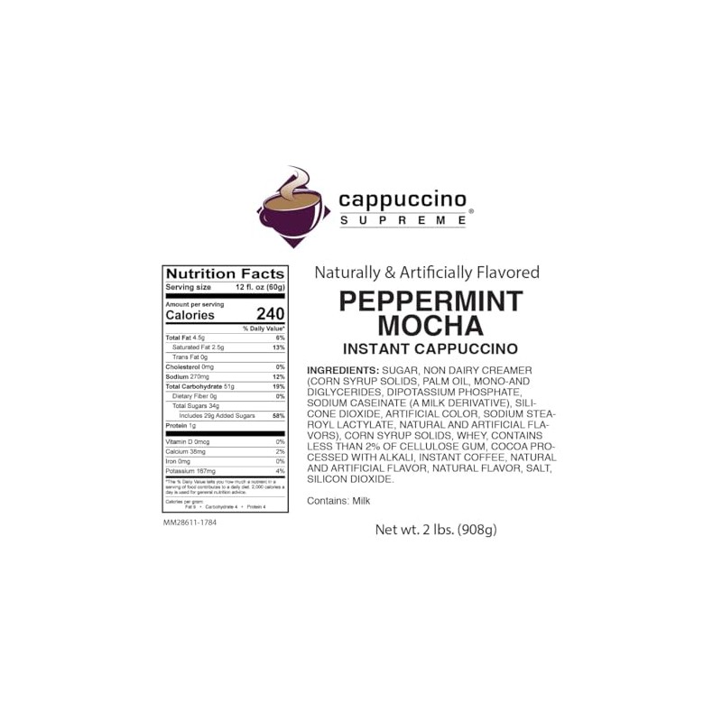 Cappuccino Supreme Peppermint Mocha Instant Cappuccino Mix 6 x 2
