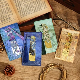 4 Piezas Separador de Libros, Marcapaginas Libros, Marcadores de Libros Personalizado Página Magnéticos Pinturas, Separadores Marcadores de Impresión de Arte de Pinturas para Oficina Papelería Lectura