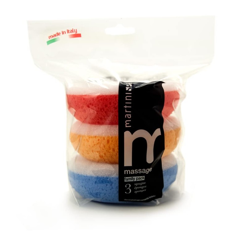 MartiniSPA Massage Color Round Sponge Family Pack of 3