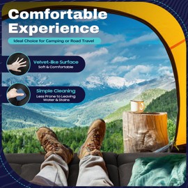 Fenjidrop Inflatable Car Air Mattress, Inflatable Car Bed, Universal SUV & Truck Travel Camping Mattress with Pump, 6-Chamber Car Mattress Back Seat for Comfortable Road Trips (Black)