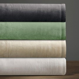 DownTown Company Granny Blanket - 100% Natural Egyptian Cotton Blanket with Pure Cashmere Softness, Imported from Portugal - Premium Throw Blanket for Bed, Sofa, or Couch, Green Color