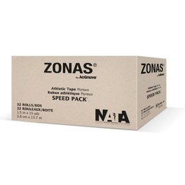 ZONAS by Actimove Athletic Tape, Ideal for Conditions Requiring Immobilization and Support, 1.5 in x 15 yd, Speedpack - 32 Rolls