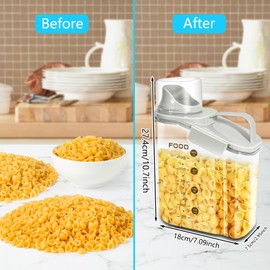 Gokbuy 1PCS Cereal Containers Storage dispenser with Pour Spout, Airtight Food Storage for Kitchen & Pantry Organization and Storage, Dry Food Storage Containers for Flour, Sugar and Cereal