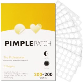400 Parches Cosméticos de Corazón y Redondos para Granos y Espinillas, Calcomanías Faciales Ultra Finas de 10mm, Cobertura Invisible y Divertida para 
