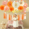 Orange Beige Fall Baby Shower Party Decorations Sweet Peach Paper