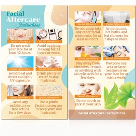 Havongki - 100 Pack - 2 x 3.5" Premium Facial Aftercare Instructions Cards Care PMU Supplies for Professional Esthetician - FA05A100_N